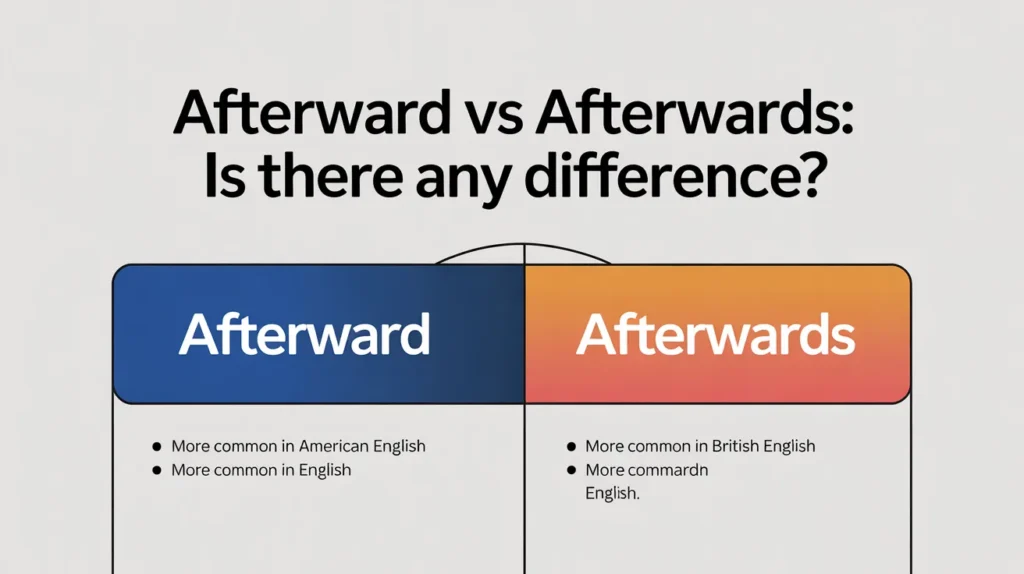 Afterward vs Afterwards: Is There Any Difference?