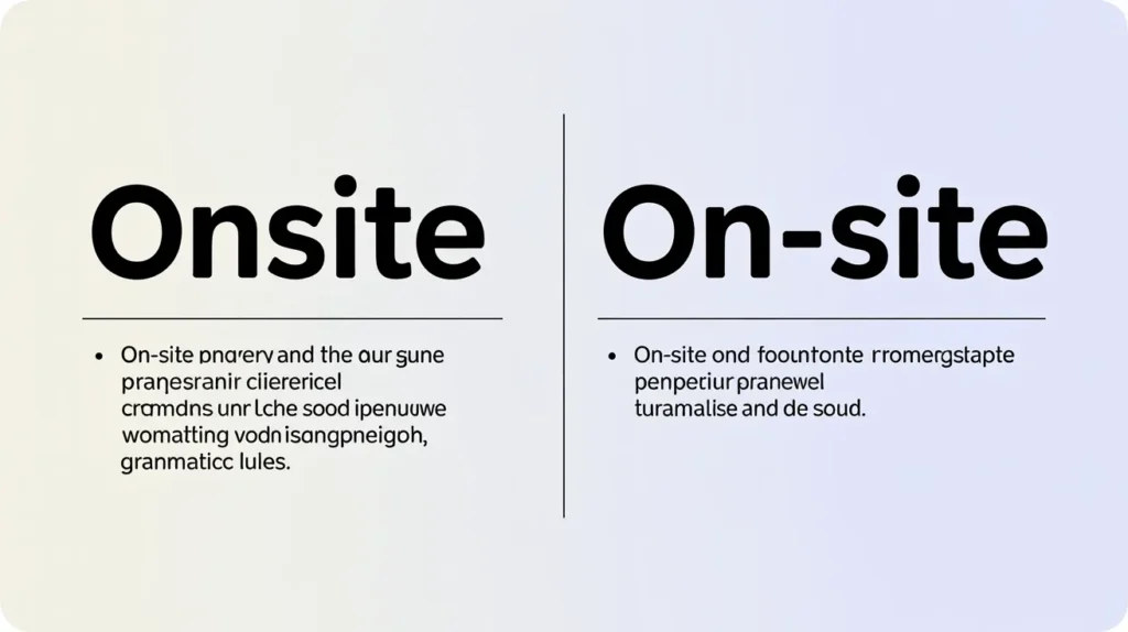 Onsite or On-Site: Examining Fundamental Variations