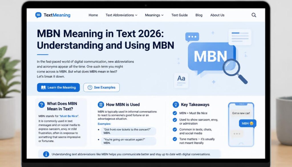MBN Meaning in Text 2026: Understanding and Using MBN